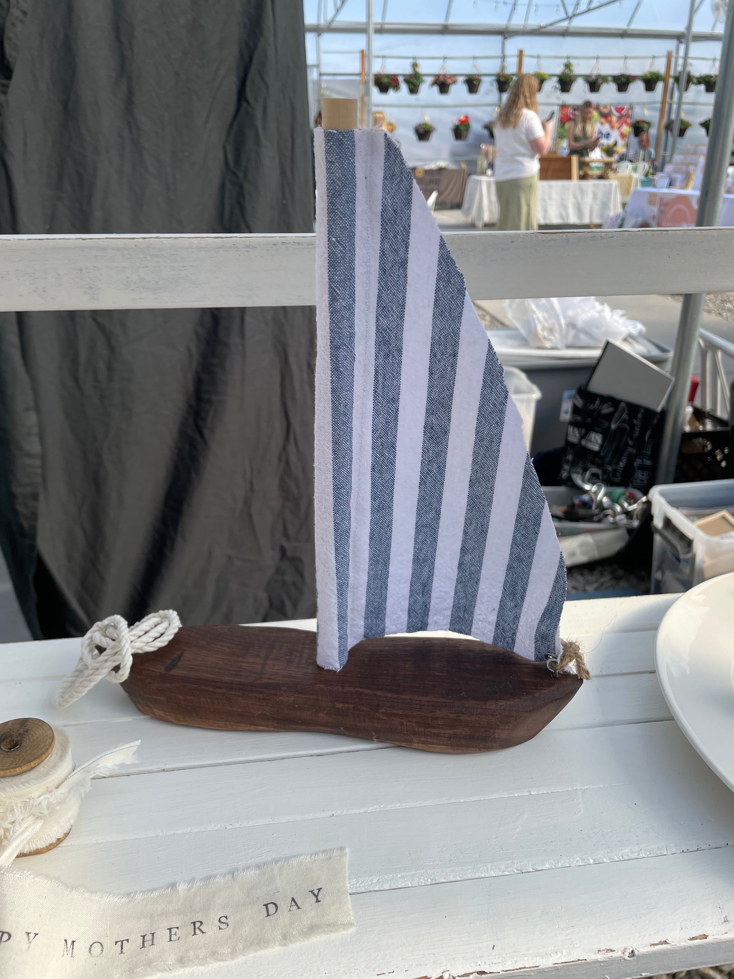 Handmade Wooden Sailboat